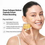 Deep Collagen Retinol Capsule Cream, Firm-Looking Moisturizer for Fine Lines & Dry Skin, with Copper Peptide, White Spicules & Adenosine, Korean Skincare, 1.69 Fl Oz