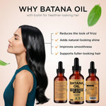 Hair Oil - Batana, Rosemary, Pumpkin Seed, Castor, Almond & Peppermint Oil - Biotin Infused Frizzy & Dry Scalp Care - 2Oz