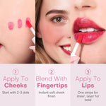 Lip Tint Stain Set, 2 PCS Korean Water Tint Lightweight Non-Sticky, Waterproof Long Lasting Liquid Blush & Lip Stain, Transfer-Proof, Matte Finish Lip Color Makeup (Made into Jam)