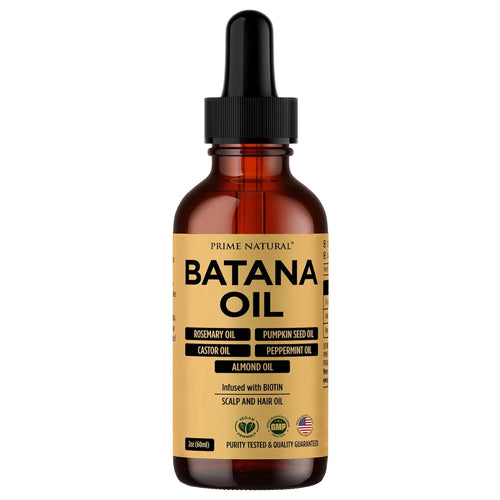 Hair Oil - Batana, Rosemary, Pumpkin Seed, Castor, Almond & Peppermint Oil - Biotin Infused Frizzy & Dry Scalp Care - 2Oz