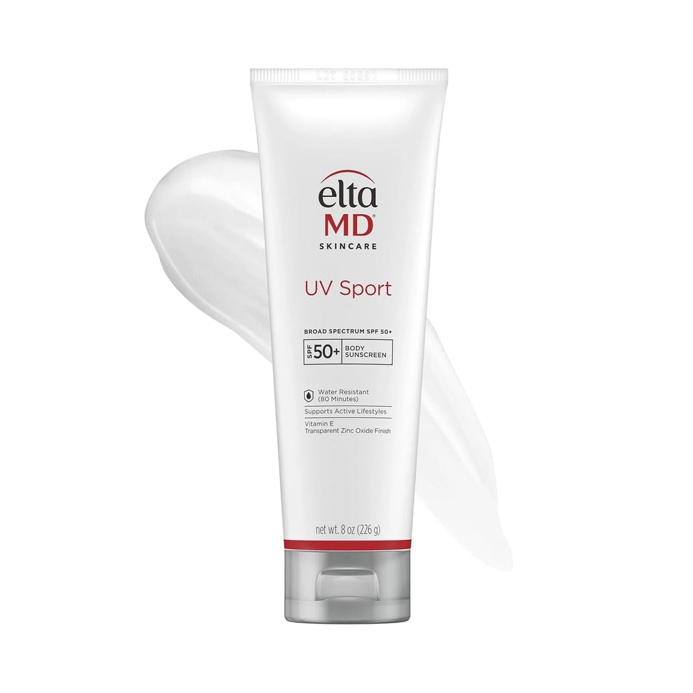 UV Sport Sunscreen Lotion, SPF 50 Body Sunscreen, Water and Sweat Resistant, Oil-Free, Zinc Oxide Formula, 8 Oz Tube