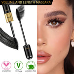 Mascara Volume and Length, 2 in 1 Waterproof Mascara Black Falsies Voluminous Lengthening, Smudge Proof,Long Stay