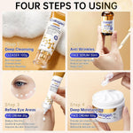 Collagen Skin Care Set, anti Aging Skincare Set for Reduce Wrinkles, Shrink Pores, Smooth Fine Lines, Hydrating, 4 Pcs Travel Skincare Kits for Women with Cleanser, Serum, Cream, Eye Cream.