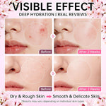 Sakura Skin Care Set for Teens and Women, 17Pcs Skincare Gift Set with Cleanser, Toner, Serum, Face Cream, Eye Cream, Hair Clips, Headband, Face Brush, Soap Flowers and Gift Box