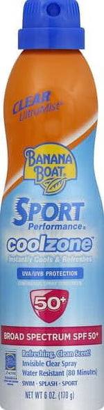 Sport Cool Zone SPF 50 Sunscreen Spray, 6Oz | Sport Sunscreen Spray SPF 50, Clear Sunscreen Spray,  Sunscreen Spray SPF 50, Oxybenzone Free Sunscreen, 6Oz