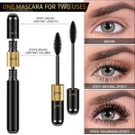 Mascara Volume and Length, 2 in 1 Waterproof Mascara Black Falsies Voluminous Lengthening, Smudge Proof,Long Stay