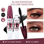 7D Waterproof Mascara, 2PCS Black Lengthening Thickening Softer Fuller Lashes Mascara, Long Lasting Natural Curling Lashes for Professional Eye Makeup, for Women and Girls