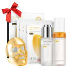 Golden Collagen Fine Line Care Trio, Silk Peptide Intensive Gold Mask & Volufiline Serum & Glow-Locking Mist, Gifts for Women