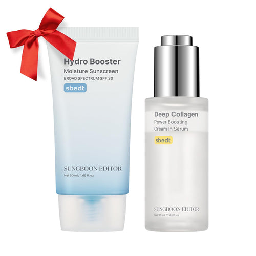 Deep Collagen Hydrating Duo: Deep Collagen Power Boosting Cream in Serum & Hydro Booster Moisture Sunscreen, Volufiline Serum, Face Sunscreen, Korean Skin Care